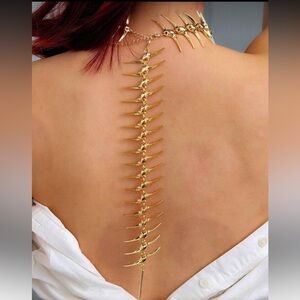 Anthropologie Gold Spine Necklace